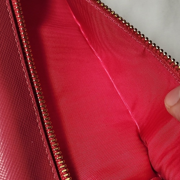 Authentic PRADA Saffiano Leather Long Wallet Pink Beige Bicolor - Picture 8 of 10
